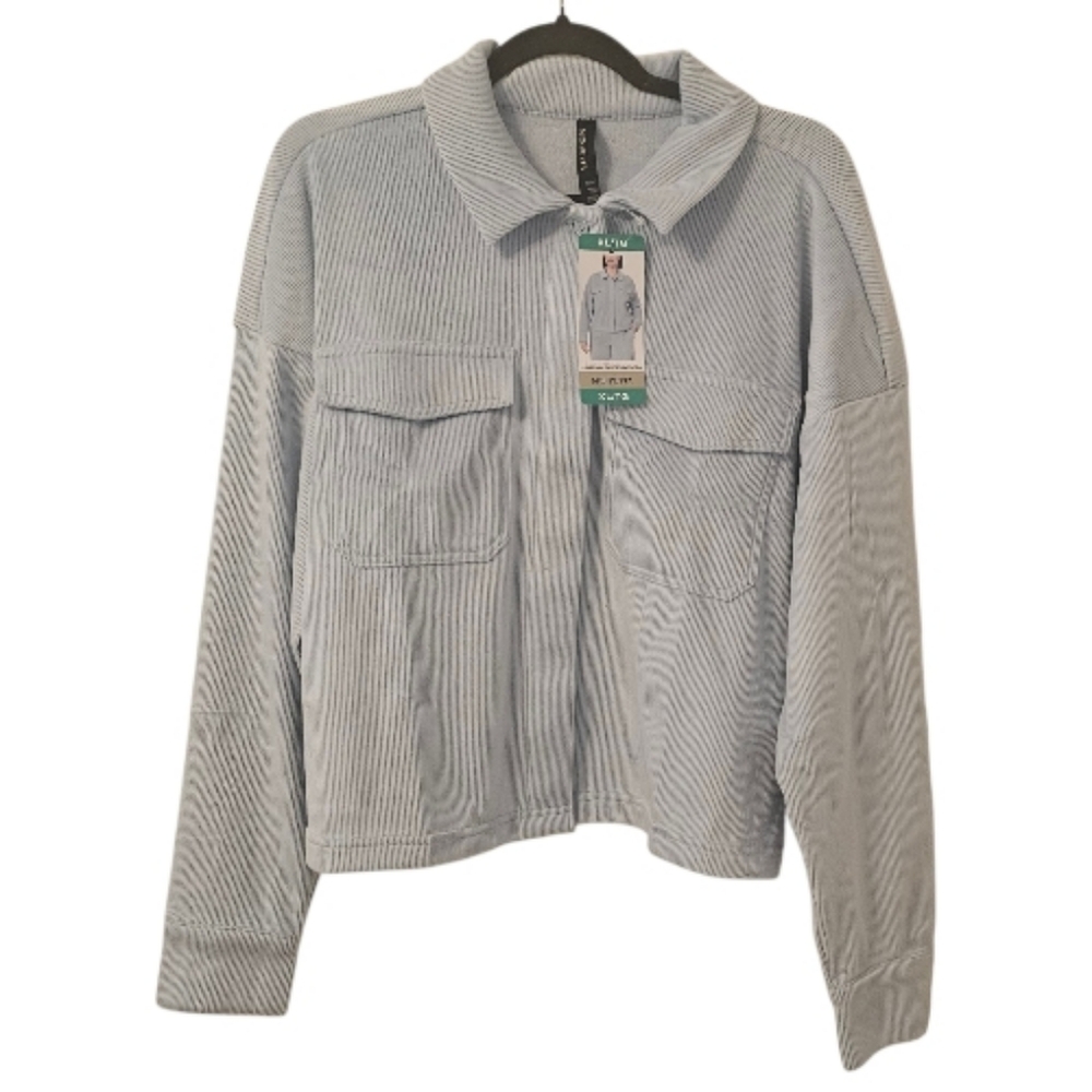 Blue Mondetta Women's Cropped Couduroy Textured Top